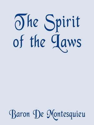 cover image of The Spirit of the Laws